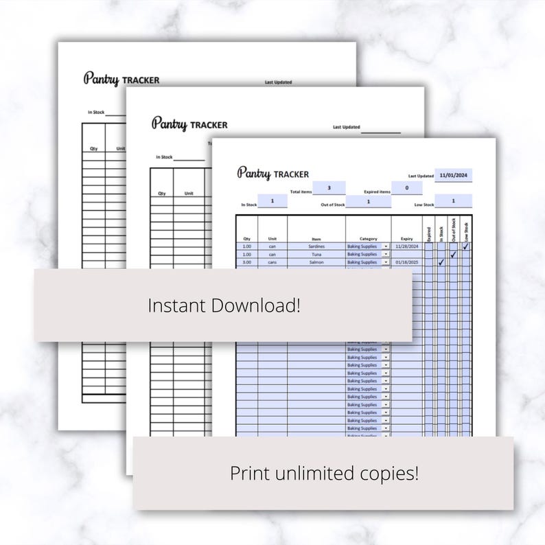 pantry inventory sheet