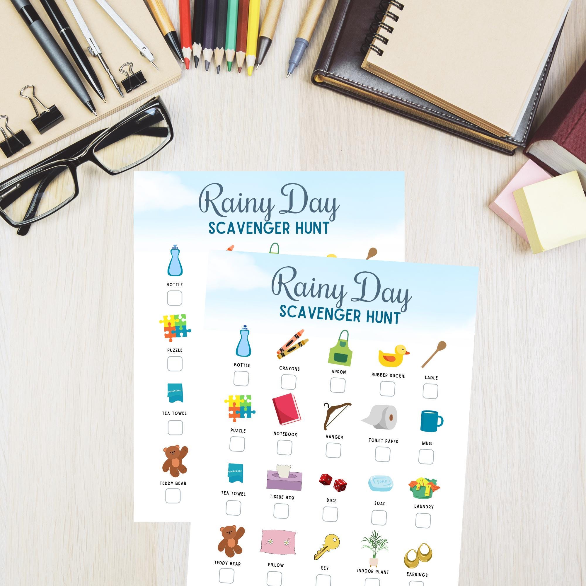 Rainy Day Scavenger Hunt Printable: Family Indoor Activity (PDF ...