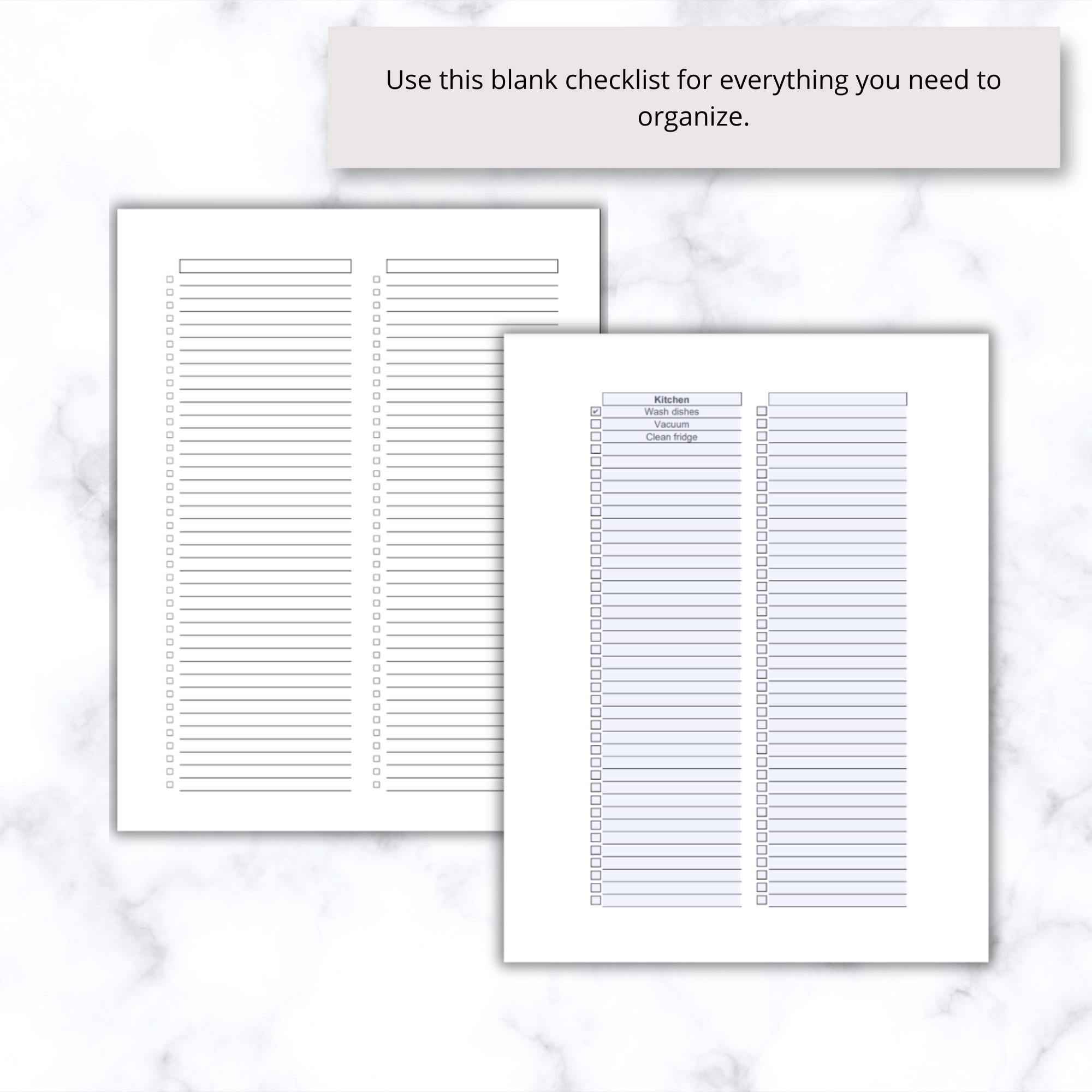 Minimalist Blank Checklist Printable: Editable To-do List (PDF) - Etsy