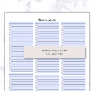 basic cleaning checklist