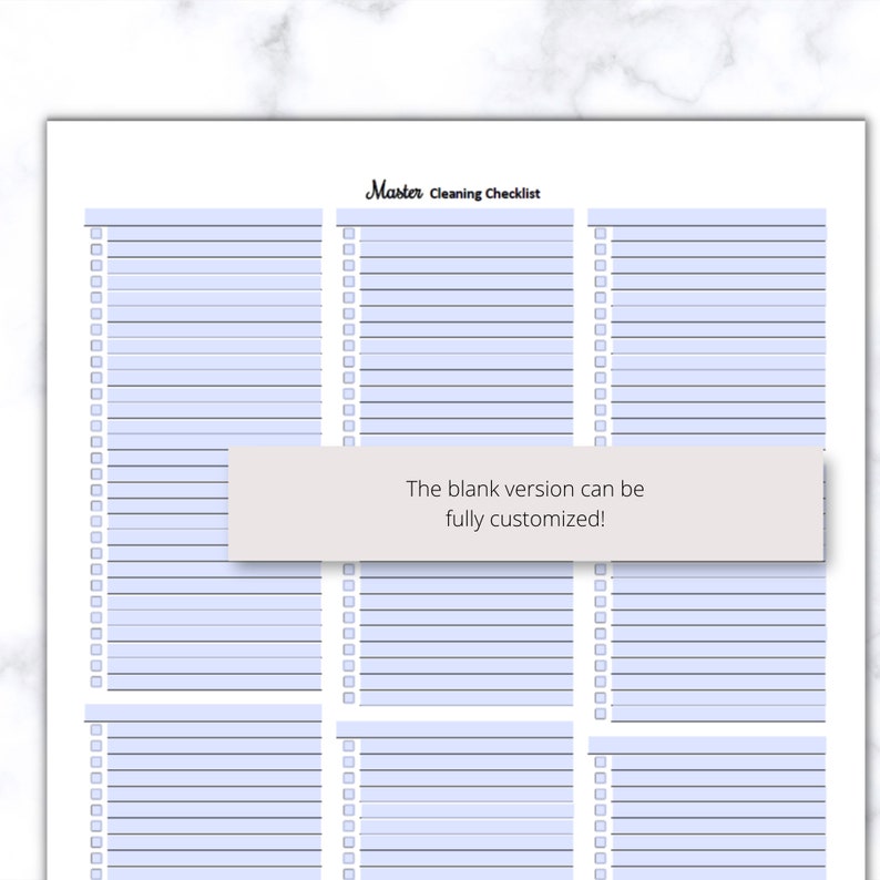 basic cleaning checklist