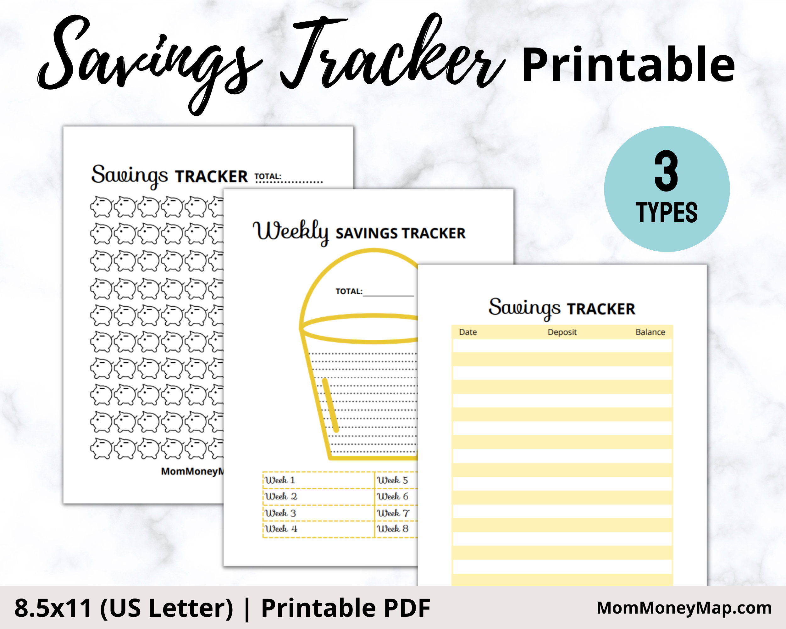 Savings Tracker Printable PDF Piggy Bank Savings Chart - Etsy Canada
