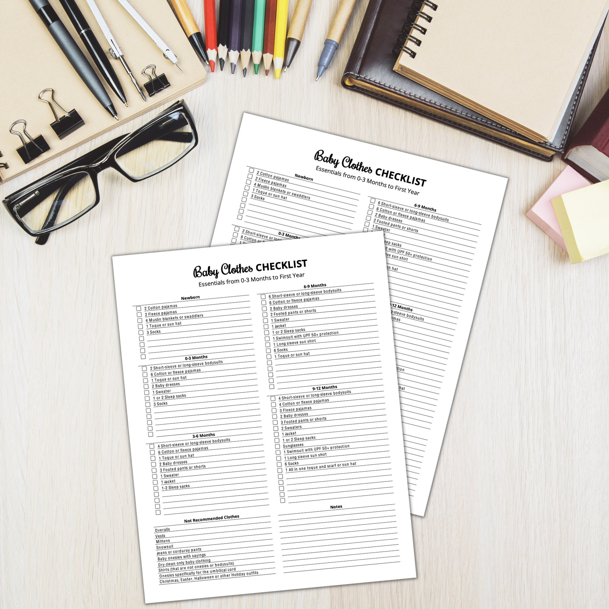 Baby Clothes Checklist Printable PDF, Preparing for Baby Clothes