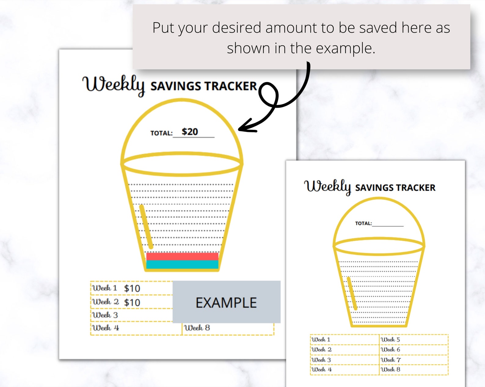 Savings Tracker Printable PDF, Piggy Bank Savings Chart, Weekly Savings ...