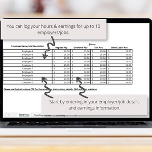 Simple Timesheet Tracker Excel Spreadsheet, Track Billable Hours Excel ...