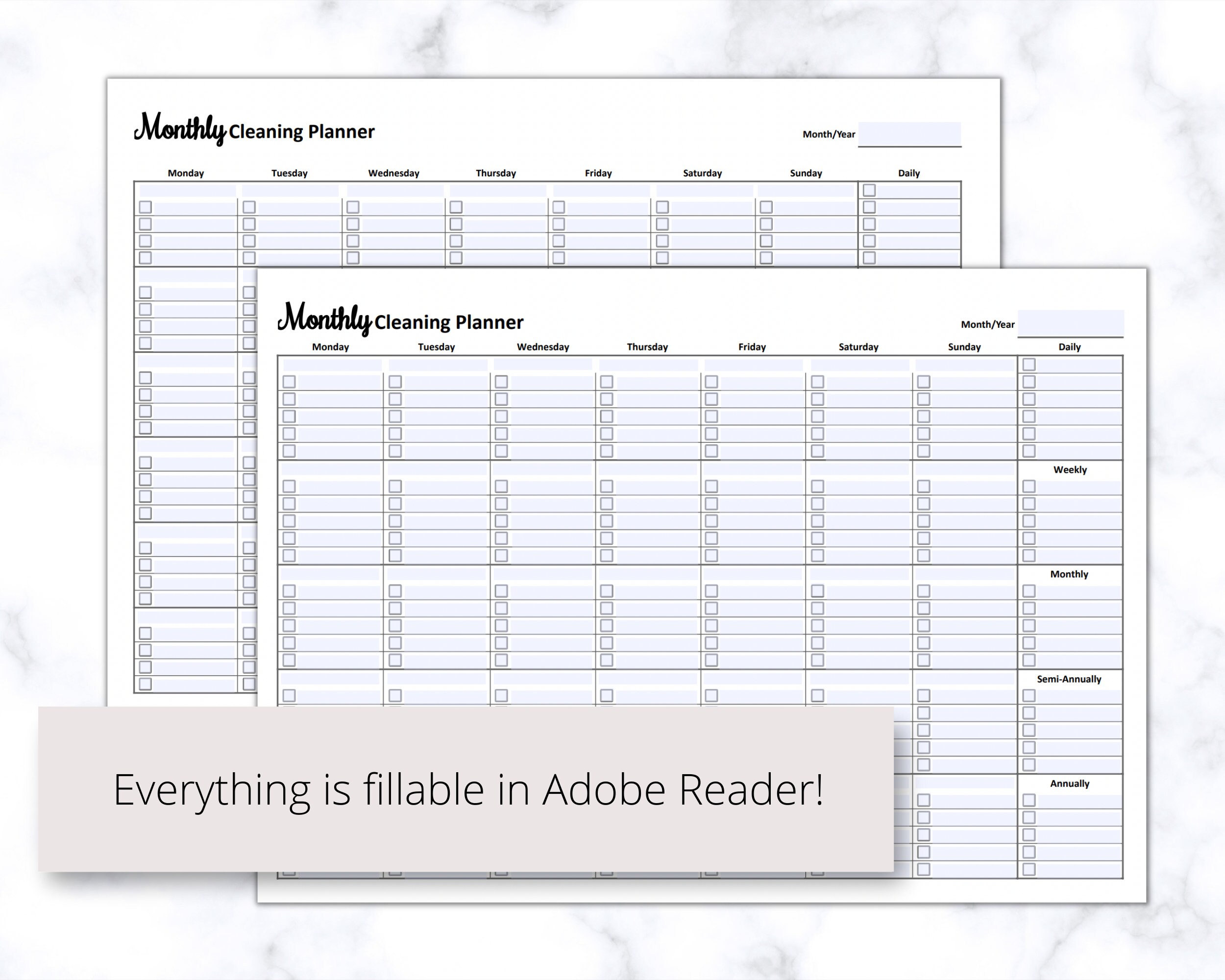 Monthly Cleaning Printable PDF, Monthly Deep Cleaning Checklist ...