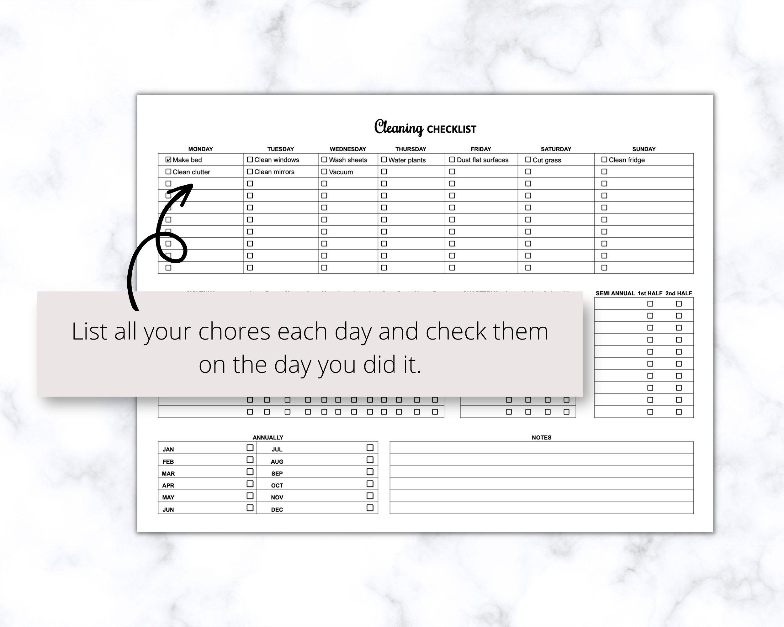 Simple Cleaning Checklist Printable PDF, Housekeeping Checklist, House ...