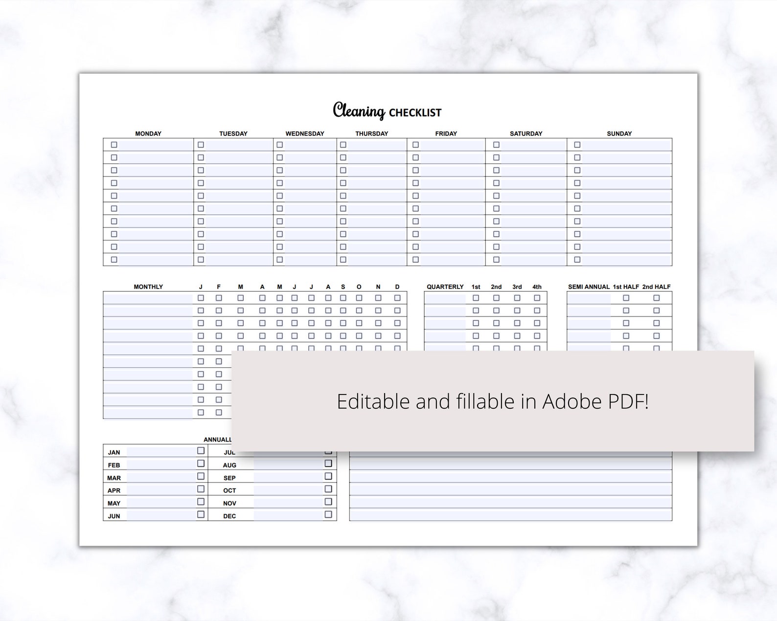 Simple Cleaning Checklist Printable PDF, Housekeeping Checklist, House ...