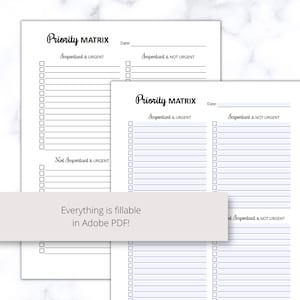 Priority Matrix Printable PDF, Eisenhower Matrix PDF Template, Priority ...