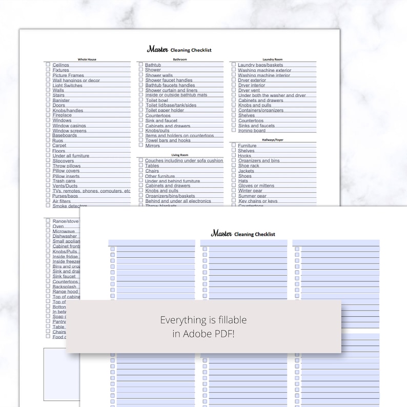 cleaning checklist planner