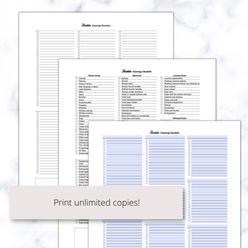 cleaning checklist template