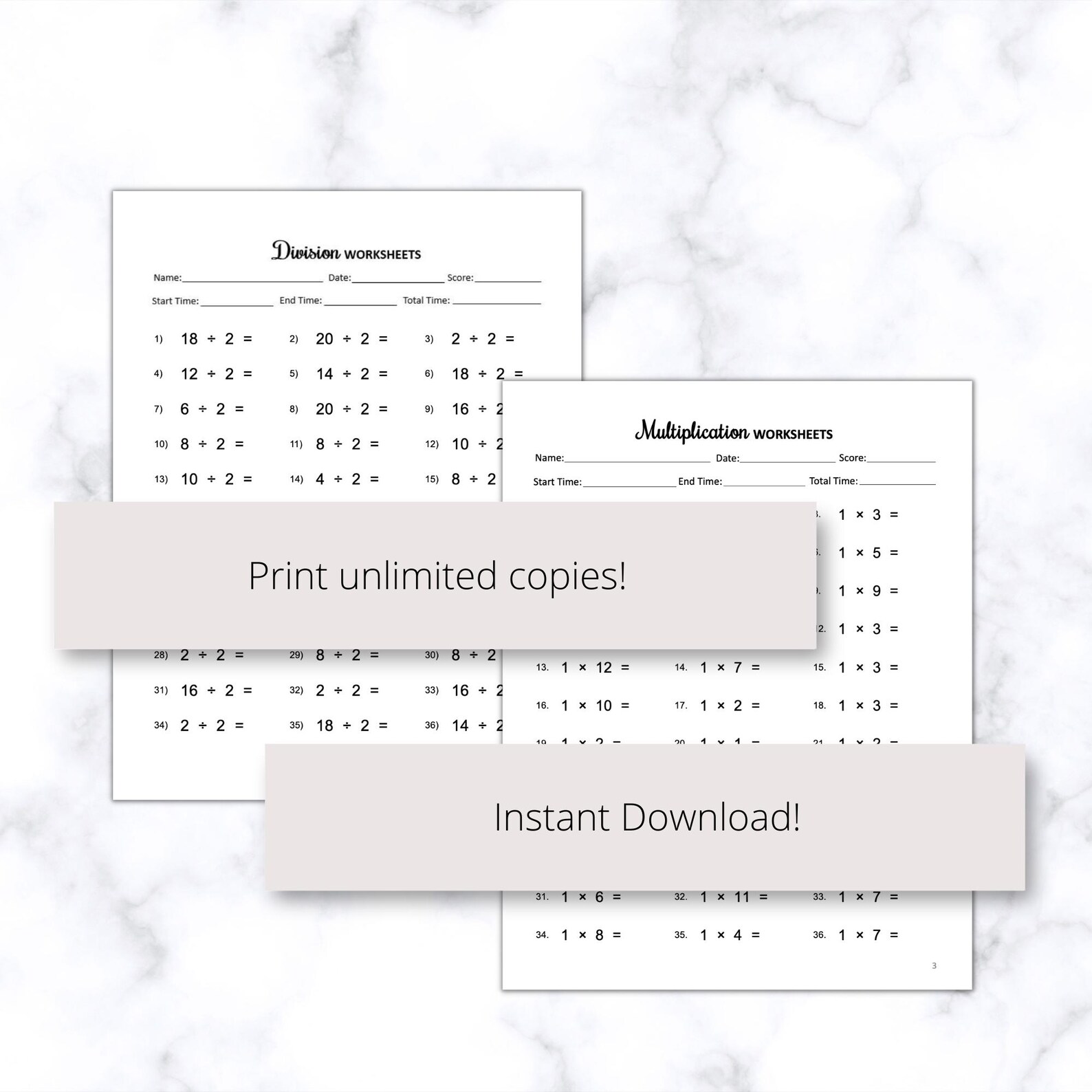 Math Worksheet Printable for Kids, Division and Multiplication ...