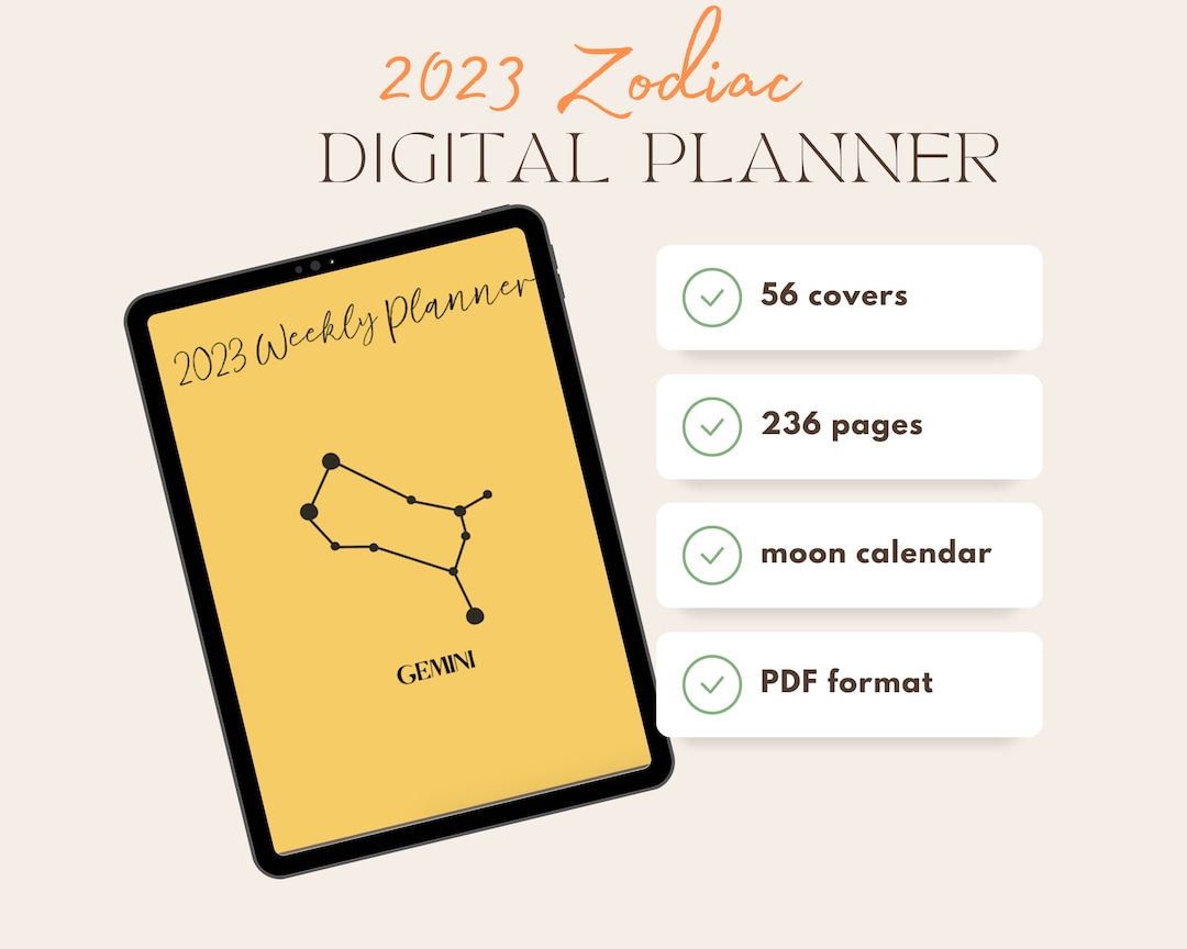 2023 Zodiac Digital Planner Goodnotes Daily Planner Zodiac Etsy