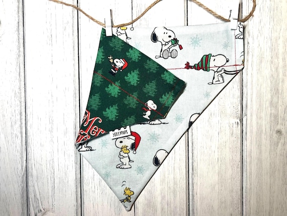 Snoopy Christmas Reversible Over the Collar Bandana