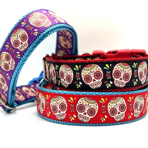 Collar para perro con calavera de azúcar