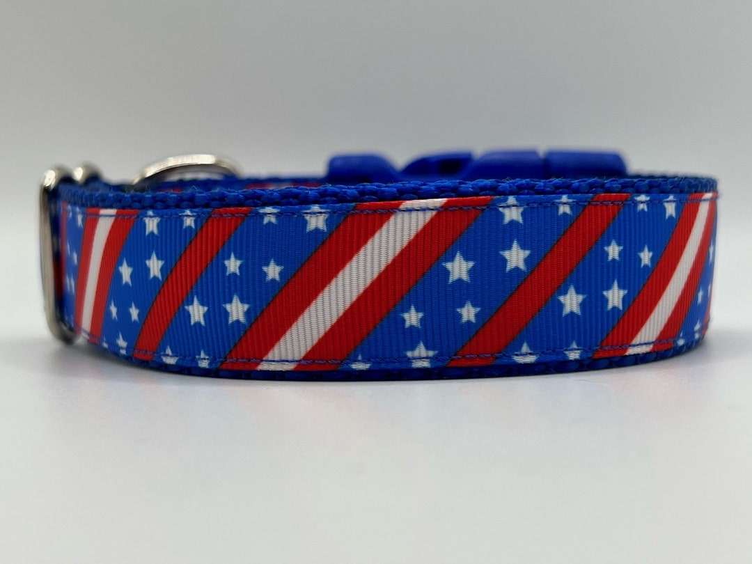 Patriotic Stripes Dog Collar Etsy
