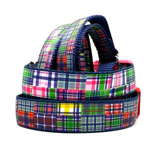 Kariertes Hundehalsband in blau