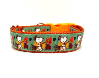 Raking Leaves Dog Collar