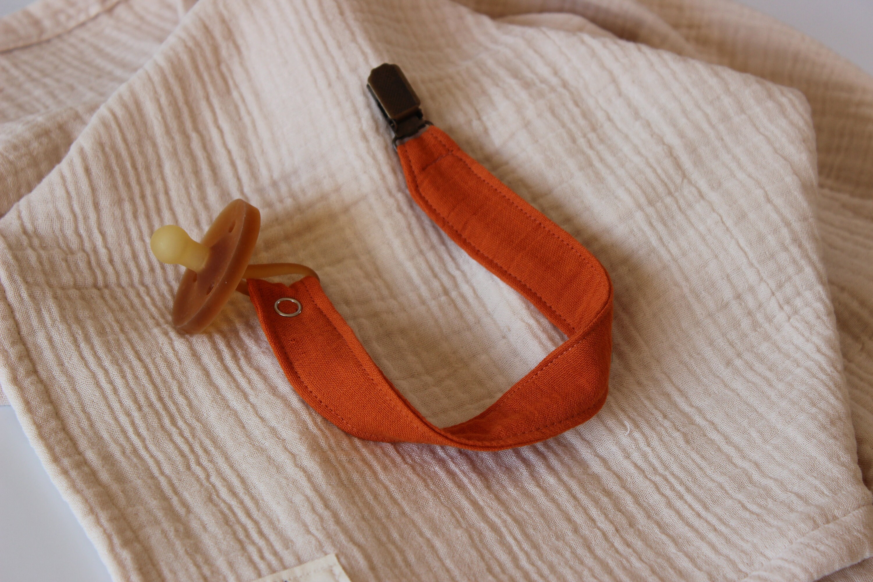 Cotton Pacifier Clip Set of 3 Natural Pacifier Clip Muslin Etsy