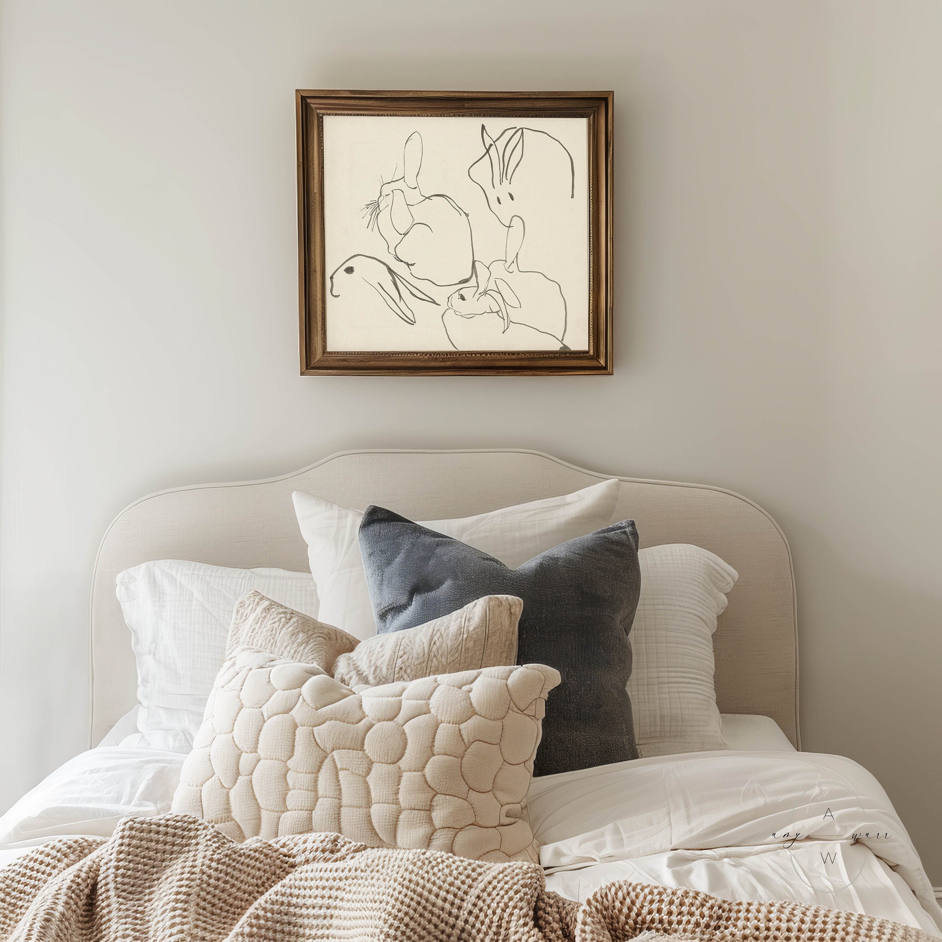 Vintage Rabbits Print, Kids Printable Art, Spring Prints Download for ...