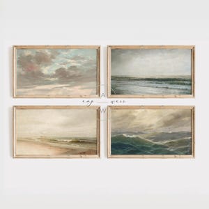 Neutral Frame TV Art Summer, Beach Landscape Paintings