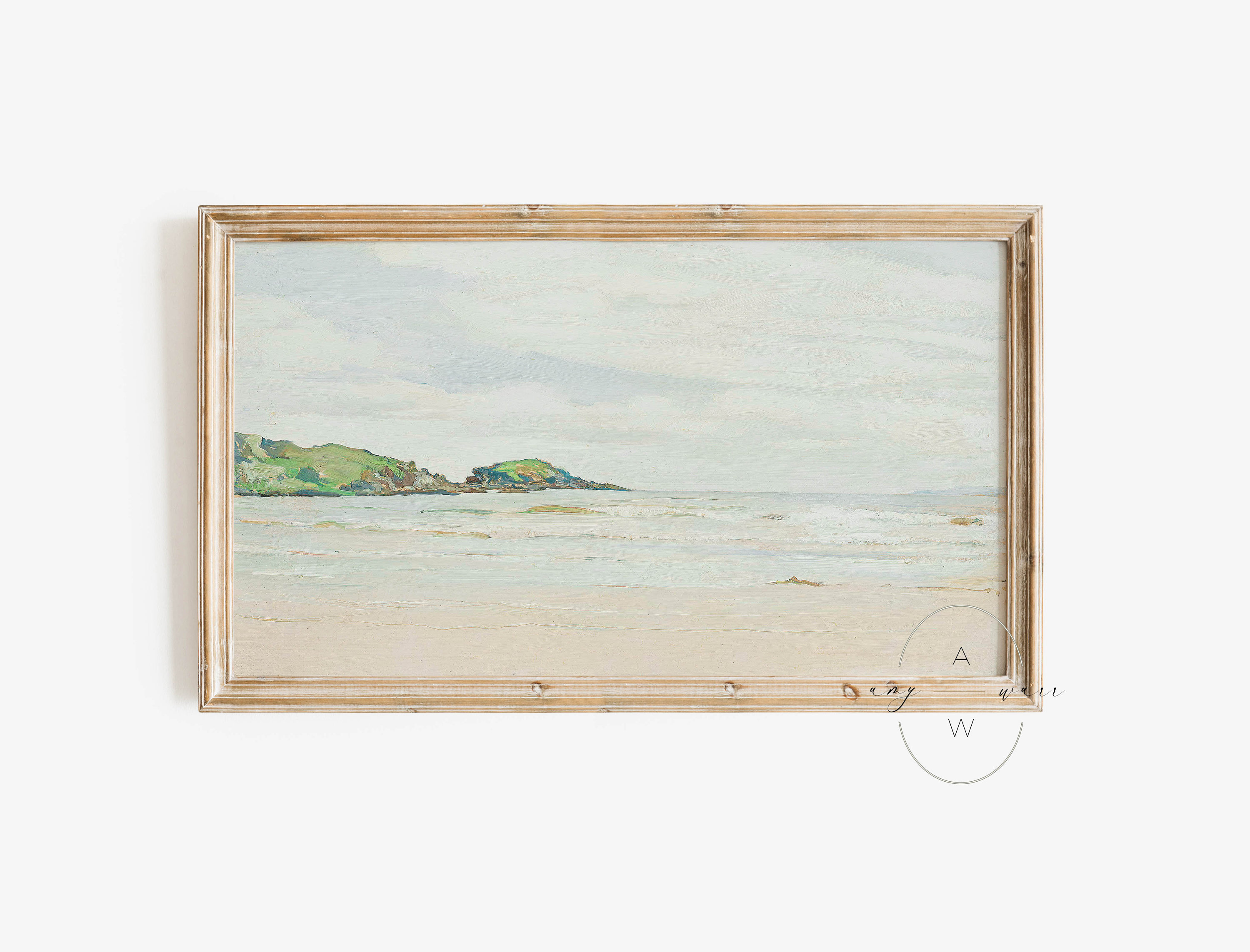 Summer Frame TV Art, Coastal Landscape Beach Painting