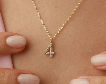 Number Necklace - Custom Number Necklace, Number Charm, Number Pendant Gift for Daughter, Birthday Day Gift, Football Necklace, Number Chain