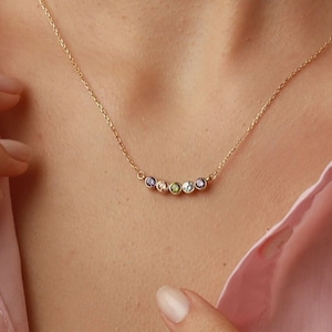 Regalos del Día de las Madres - Collar de piedra de nacimiento - Collar de piedra de nacimiento familiar - Collar de madres, Collar familiar, Regalo para mamá, Collar de piedra de nacimiento