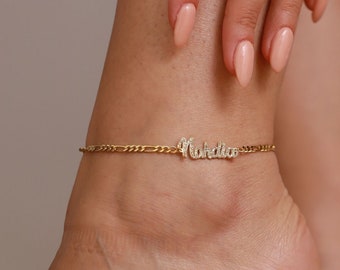 Custom Name Anklet, Ankle Bracelet, Personalized Anklet Bracelet, Ankle Bracelet for Women Gold, Name Chain Anklet, Anklet Jewelry