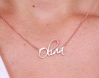 14K Gold Name Necklace - Name Plate Necklace -Personalized Necklaces for Women - Nameplate Necklace - Birthday Day Gift for Her - Mom Gift