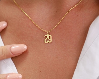 Custom Number Necklace - Number Jewelry - Date Necklace - Number Pendant - Valentines Day Gift for Her - Football Necklace - Number Chain