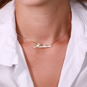 Name Plate Necklace - Custom Name Necklace - Minimalist Name Necklace - 14K Gold Name Necklace - Dainty Name Necklace - Best Gifts for Her