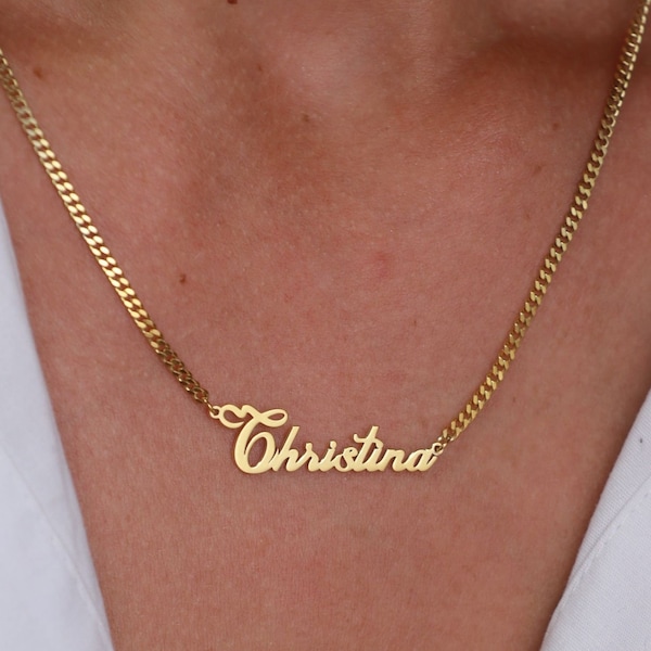 Name Plate Gold Jewelry Etsy