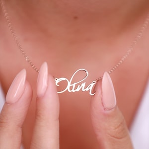 Dainty Script Name Necklace  - Mother&#39;s Gift - Personalized Jewelry - 14K Gold Name Necklace - Gift for Mom - Birthday Gift for Her