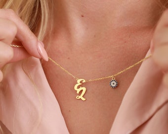 Double Initial Necklace - Two Initial Necklace - Letter Necklace - Initial Name Necklace - Dainty Initial Necklace - Necklace with Initials