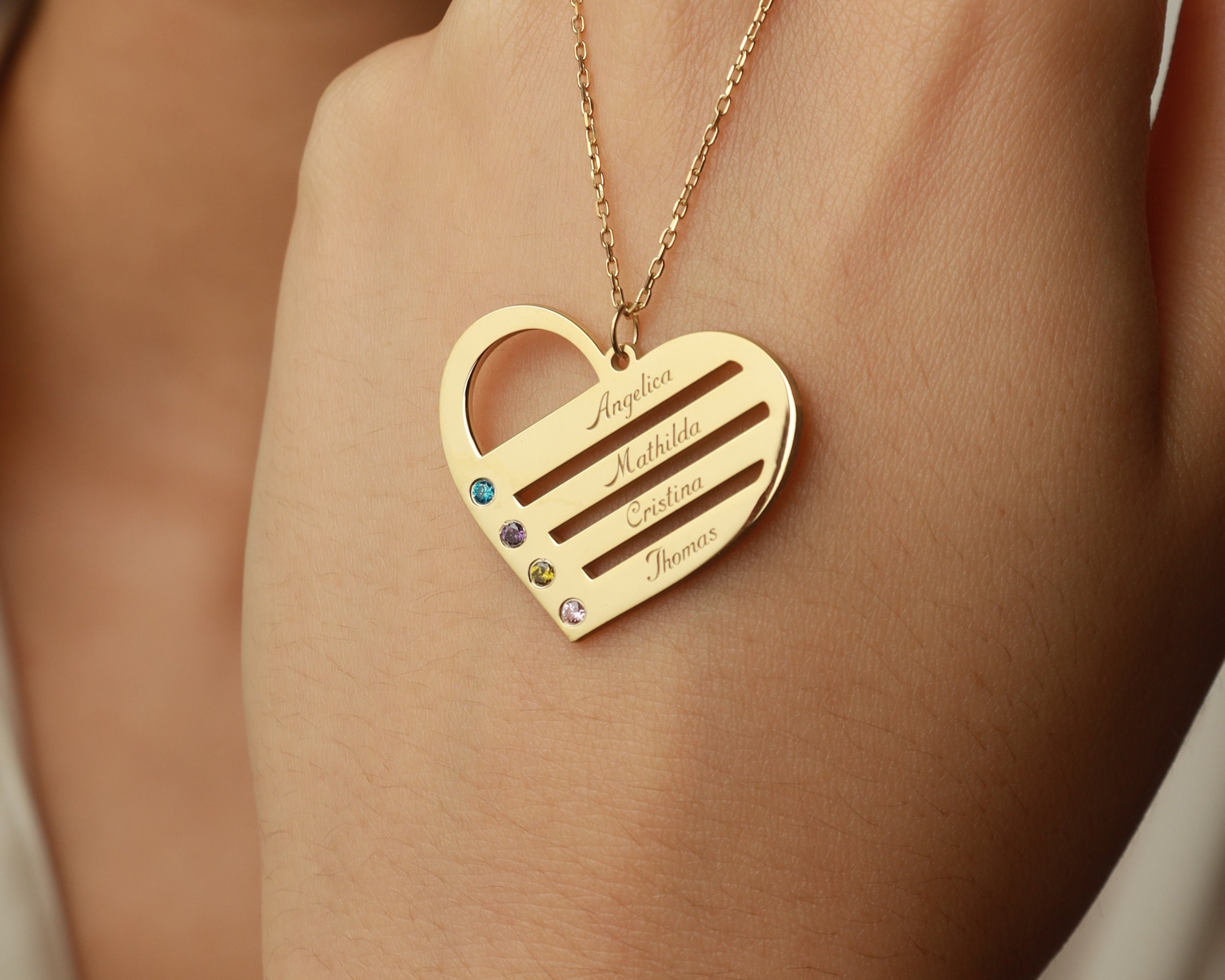 Collana con pietra portafortuna della mamma: regalo di gioielli personalizzati - Italia