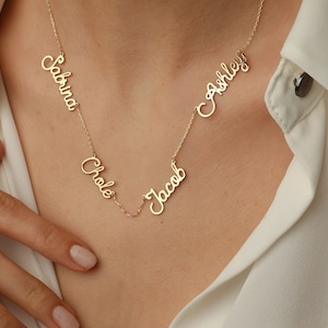 Collar familiar - Collar con nombre personalizado - Regalo de madre de hija - Collar de 3 nombres - Collar de abuela - Regalo de joyería personalizado para madres