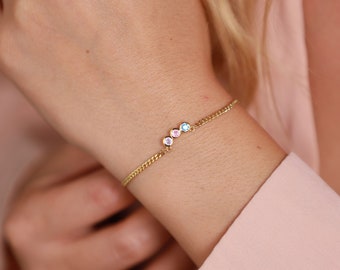 Birthstone Bracelet for Women, Family Birthstone Bracelet, Custom Birthstone Bracelets, Mom Birthstone Bracelet, Mother Child Bracelet