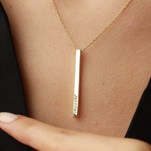Personalized Bar Necklace - Engraved Bar Necklace - Personalized Jewelry Gift for Her,Anniversary Gift for Her, Personalized Jewelry for Her