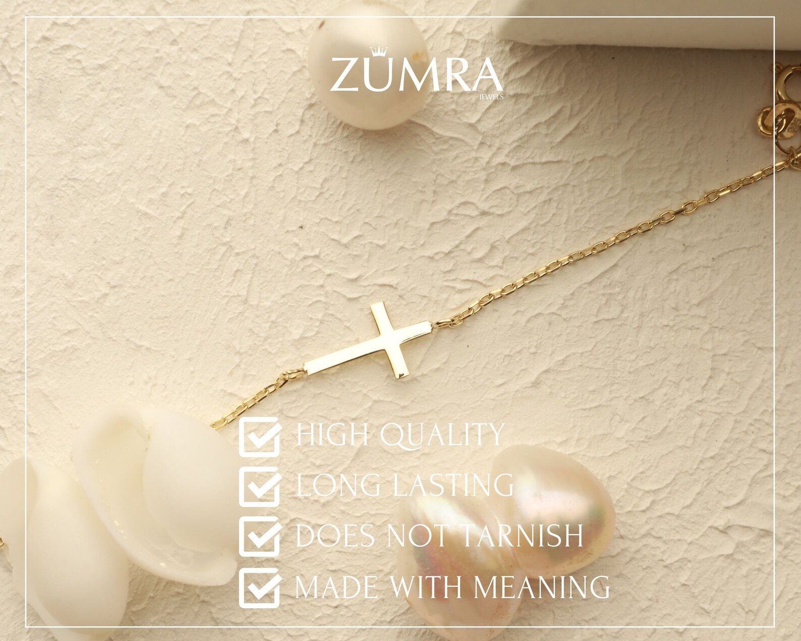 14K Gold Cross Bracelet Dainty Cross Jewelry Religious Etsy