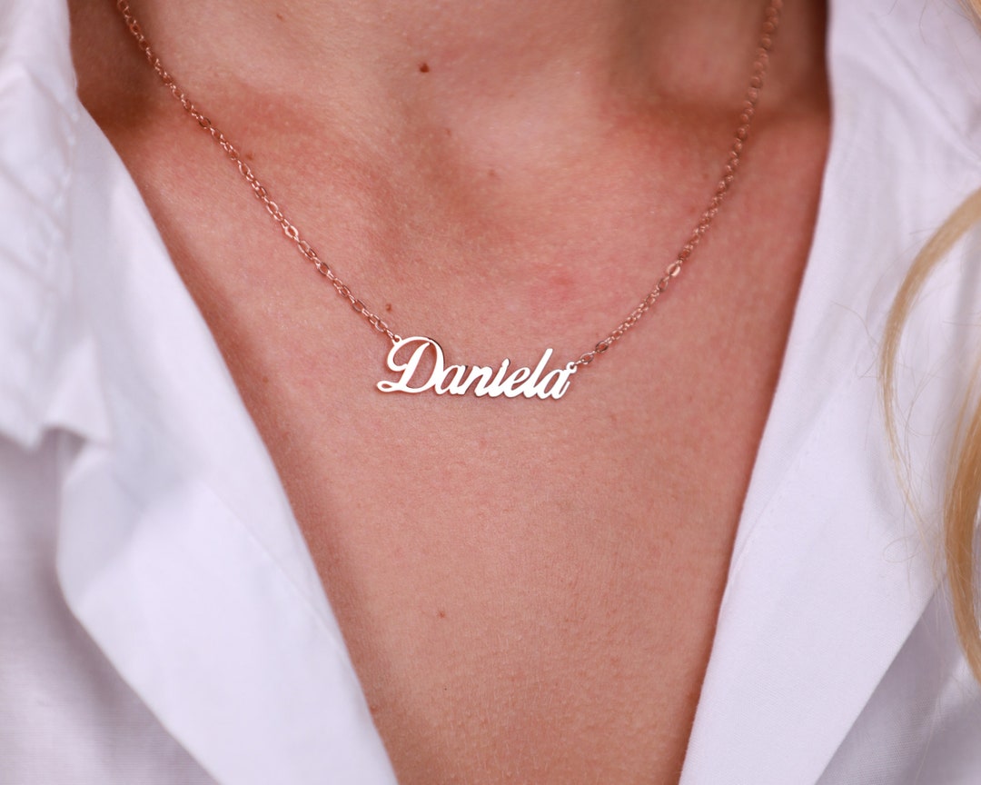 Custom Gold Necklace Nameplate Necklace Personalized Necklace