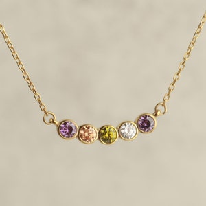 Collar con piedra de nacimiento - Collar con piedra de nacimiento familiar - Collar para madres, Collar familiar - Regalo para mamá - Regalo para el día de la madre, Collar con piedra de nacimiento