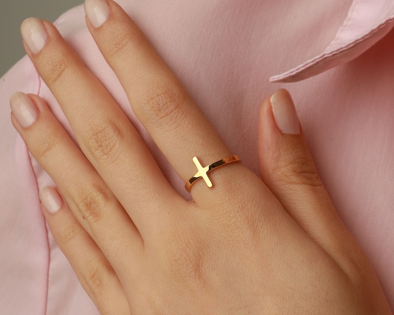 14K Gold Cross Ring