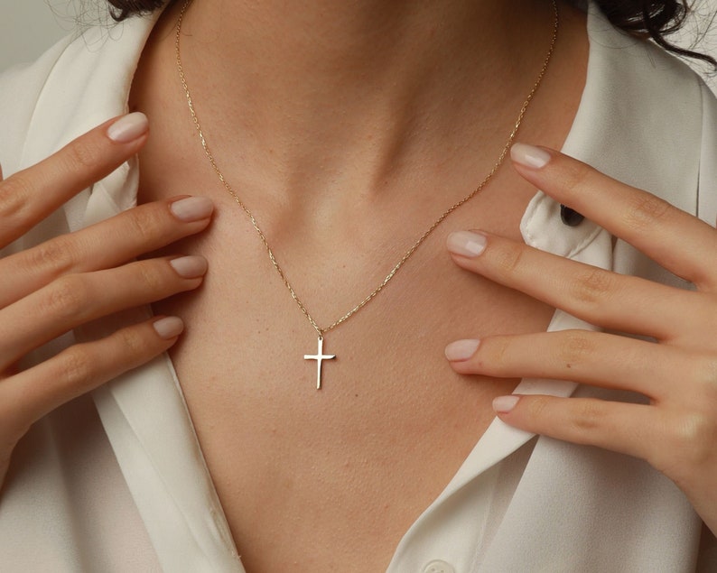 14K Gold Cross Necklace