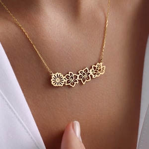 Birth Flower Necklace, Christmas Gift for Mom, Family Necklace For Mom, gifts for her, Mom necklace, Personalized Gifts,Personalized Jewelry