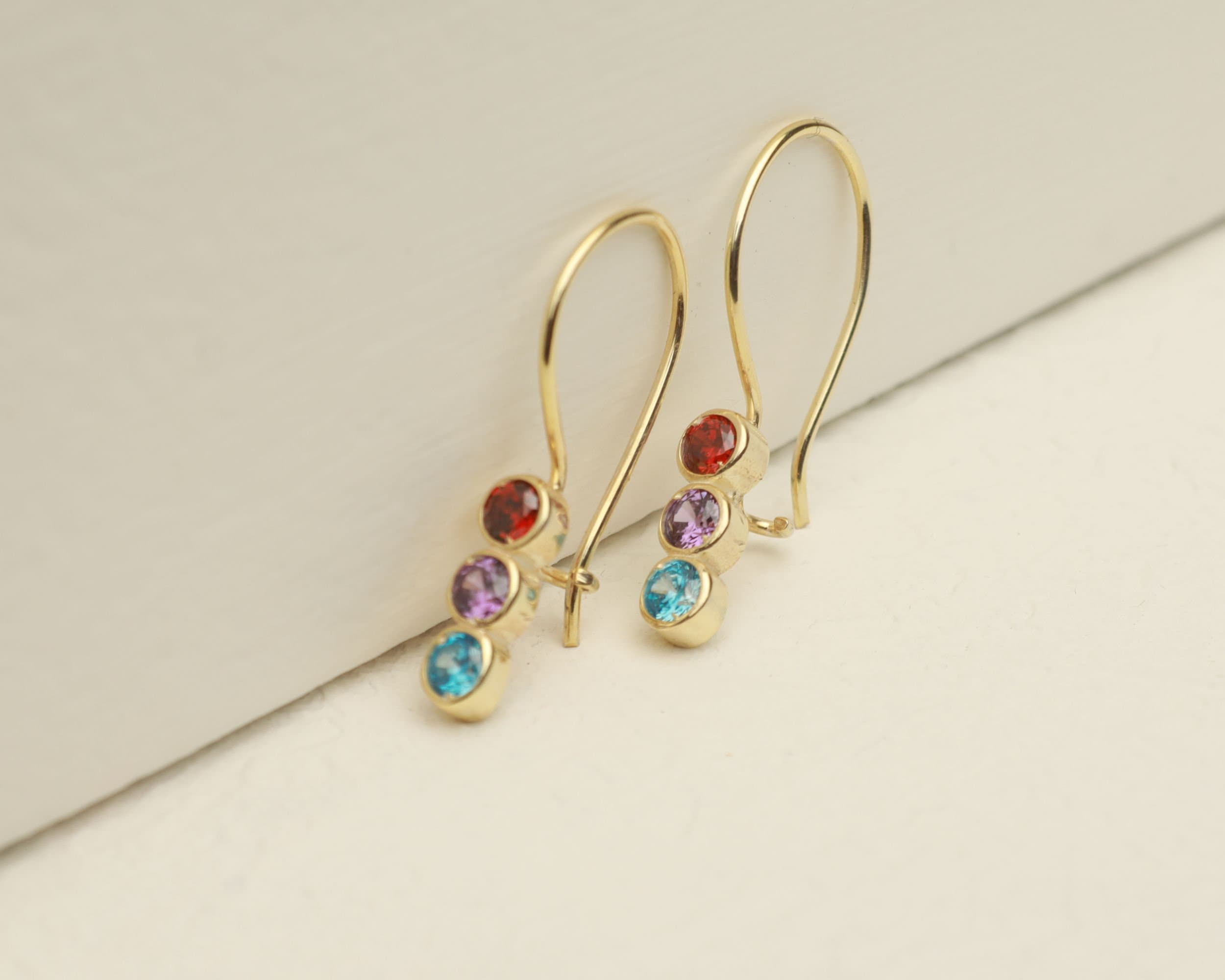 Mothers Day Gift for Mom From Daughter - Family Birthstone Earrings - Mothers Gift from Daughter - Birthstone Earrings - Custom Mom Gift