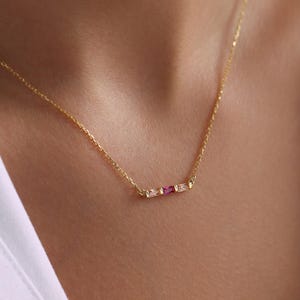 Birthstone Necklace - Mothers Day Gift for Mom - Childrens Birth Stones Necklace - Family Birthstone Necklace - Mom Gift - Personalized Gift
