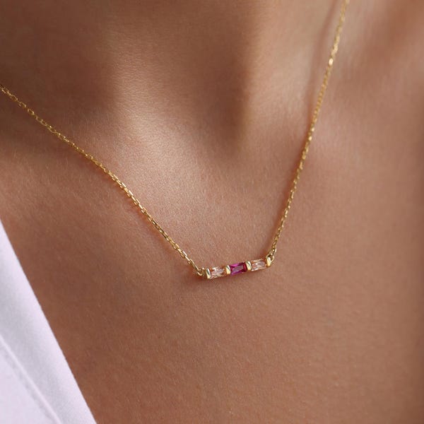 Collar con piedra natal - Regalo para mamá en el Día de la Madre - Collar con piedras natales para niños - Collar con piedras natales para la familia - Regalo para mamá - Regalo personalizado