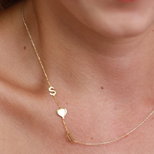 Collar de pareja, collar de alma gemela, collar para mi esposa, collares de parejas, collar inicial personalizado, collar inicial lateral