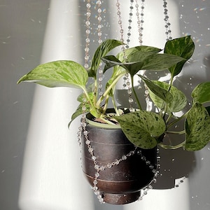 Lustre suspendu pour plantes d'intérieur, bijoux végétaux style boule disco, macramé, décoration de plante d'intérieur, idée cadeau d'accessoire végétal